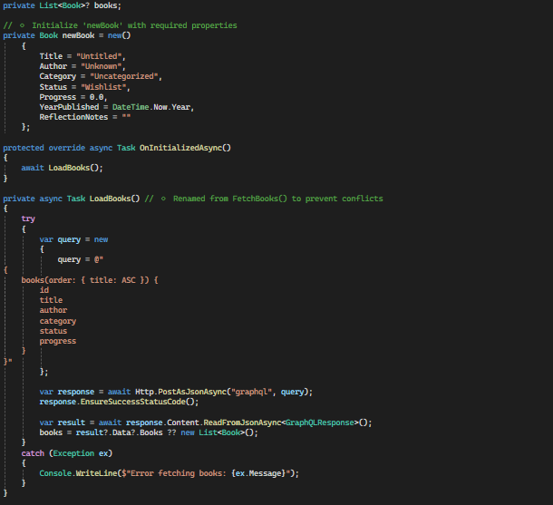OnInitializedAsync lifecycle method