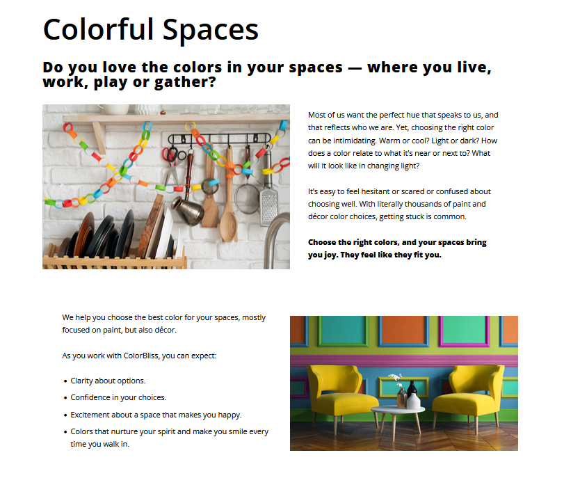 Colorful Spaces card