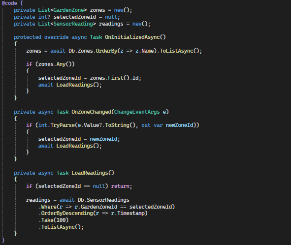 History.razor Code Snippet