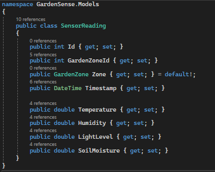 SensorReading Code Snippet