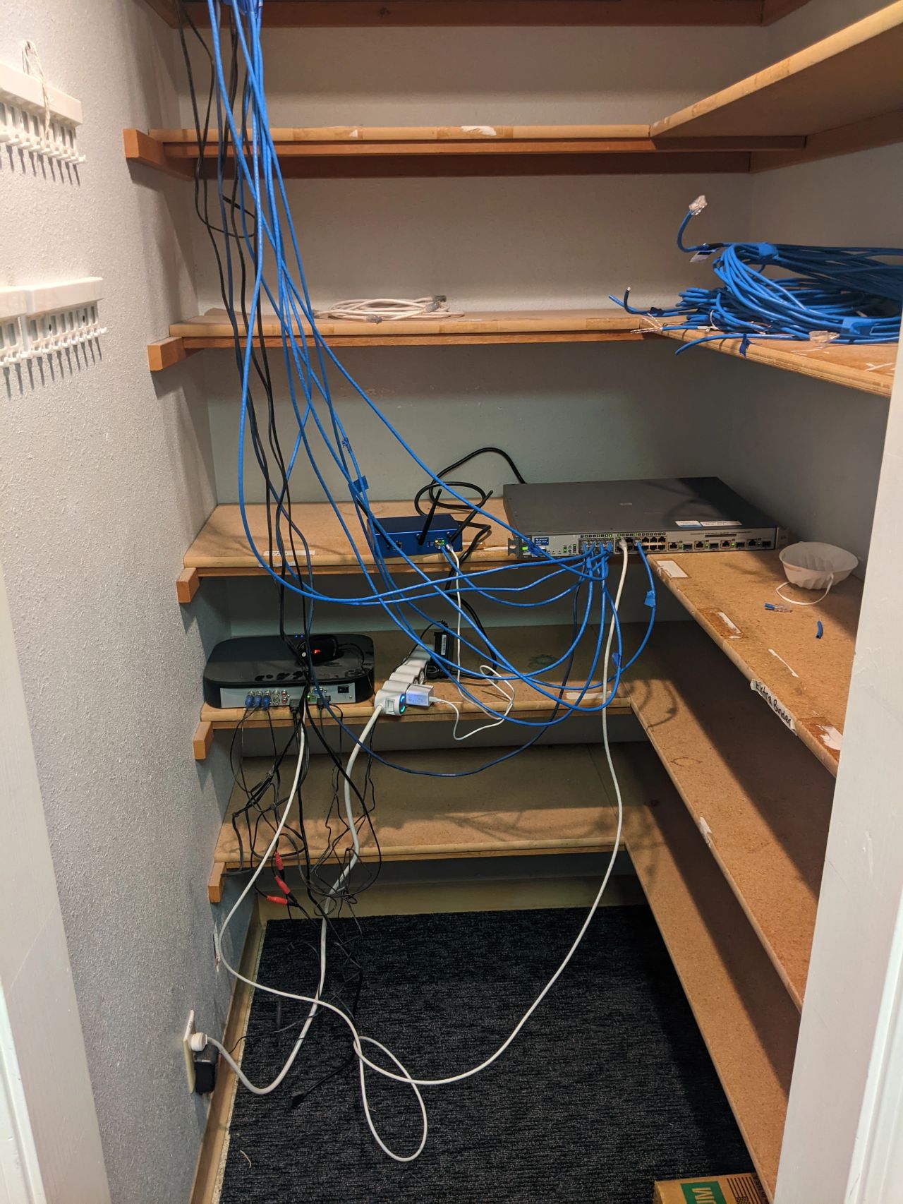 Networking setup at The Braking Zone — Cat6 cabling and switch install