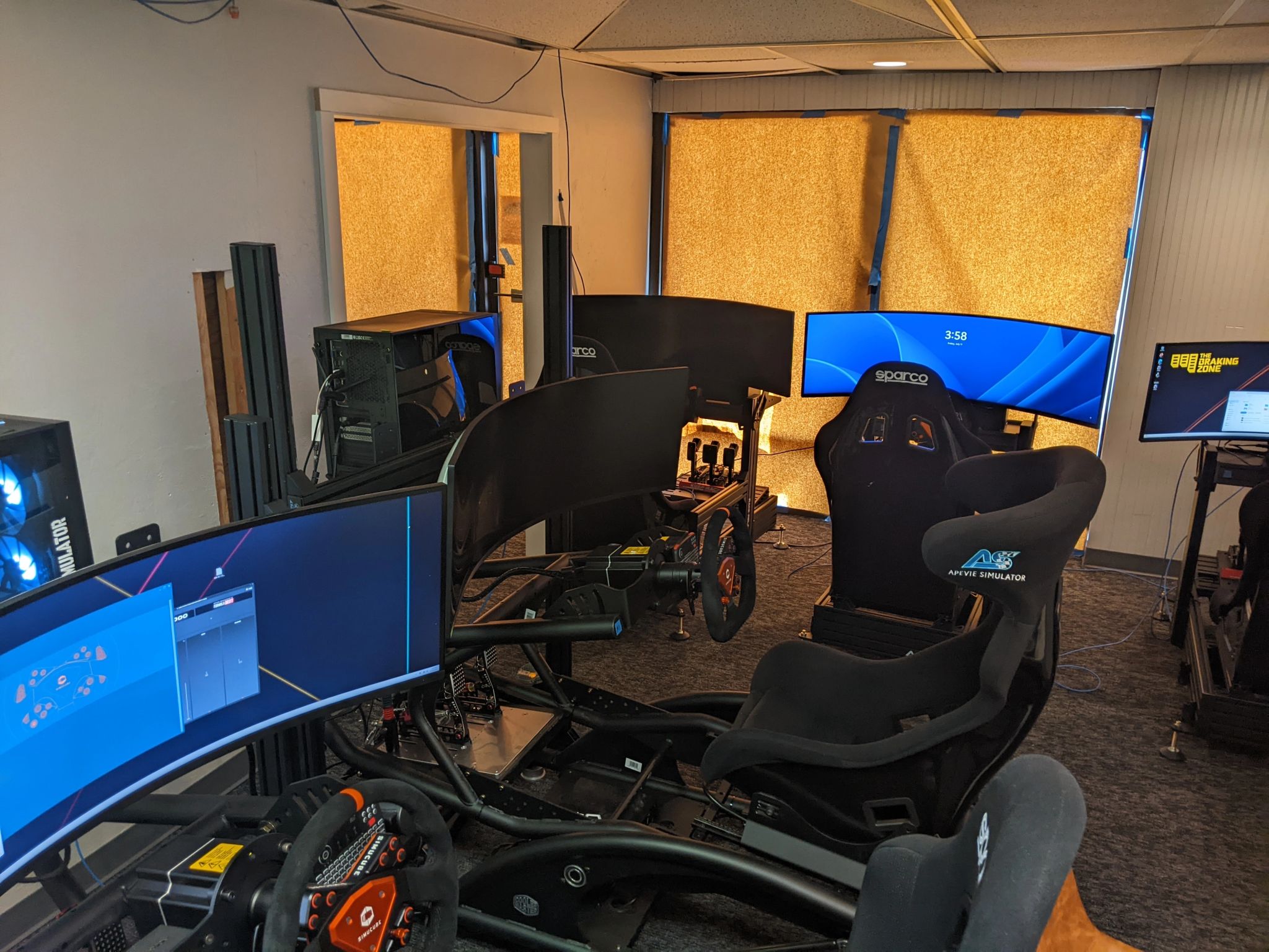 Arcade floor during networking setup at The Braking Zone